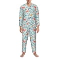thumbnail image 3 of Salouo Butterflies Print Button-Front Long Sleeve Pajama Set for Men, Soft 2Pjs Men's Long Sleeve Sleepwear-Small, 3 of 7