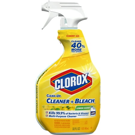 (2 pack) Clorox Clean-Up All Purpose Cleaner with Bleach, Spray Bottle, Lemon Scent, 32