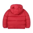 thumbnail image 5 of Toddler Boys and Girls Zip Up Warm Coat Cozy Track Jackets Hooded Puffer Casual Winter Fashion Lightweight Jackets with Pockets Loose Sweatshirts Oversized Trendy Long Sleeve Red 3 Years, 5 of 8