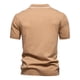 thumbnail image 3 of Ceisia Vertical Stripe Knit Top Men's Slim Fit Short Sleeve Casual Button-Down Shirt Khaki S Gifts, 3 of 8