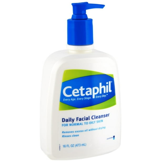 Cetaphil Daily Facial Cleanser Normal to Oily Skin, 16 oz (Pack of 2 ...