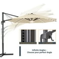 thumbnail image 5 of FLAME&SHADE 11 Ft LED Patio Cantilever Umbrella Outdoor Aluminum Offset Hanging Rotation w/Solar Lights,Beige, 5 of 7