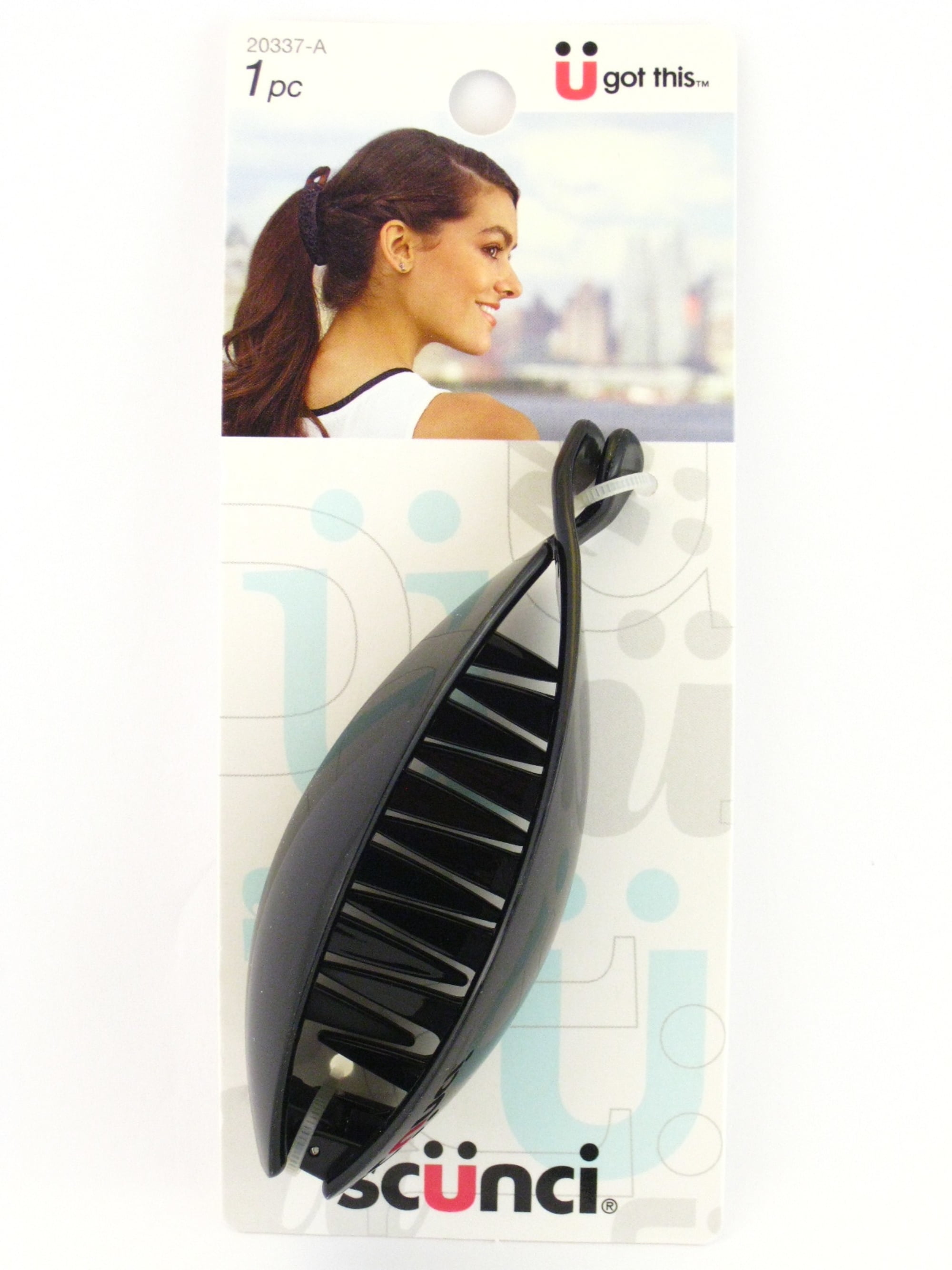 Scunci Banana Clincher Black Plastic Hair Comb 1 Pc.