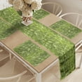 thumbnail image 2 of Ambesonne Forest Table Runner & Placemats, Tree Branches Clutter Leaves, Placemat 4 pcs + Runner 16"x72", Olive Green Pastel Green, 2 of 2