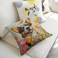 thumbnail image 5 of dog flowers butterfly Linen toss pillowcase decoration pillowcase gifting preferred 24x24 inch cushion cover 4 sets sofa pillowcase sofa bedroom living room car, 5 of 6