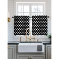 thumbnail image 2 of Black White Polka Dots Tier Curtains 36 Inch Length,Sheer Curtains for Bedroom Living Room Window Modern Abstract Art Circle Rod Pocket Drapes Kitchen Curtains Small Half Window 27.5"x36" 2 Panels, 2 of 7