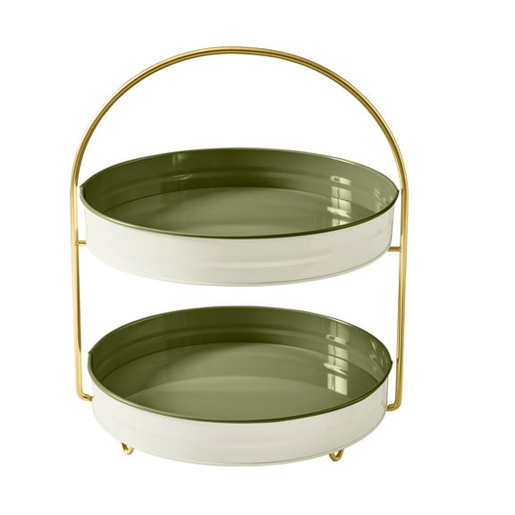 Better Homes & Gardens 2-Tone 2-Tier Serving Tray Stand - Green
