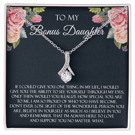 Step Daughter O My Bonus Daughter From Stepdad Or Stepmom Premium Necklace A Meaningful Necklace Perfect For Anniversaries Birthdays Valentine Version 192, White Alluring Necklace