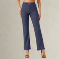 thumbnail image 6 of MVRLSH Womens Yoga Pants Soft Petite Size Button Stretch Pull On Lightweight Work Dress Slacks With Storage Pockets Leggings for Women Running Gym and Workout Blue - XL, 6 of 7