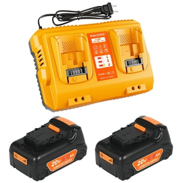 Sunbat 20V Max 6000mAh DCB200 with DCB102 Charger Compatible with Dewalt 12V/20V Power Tools