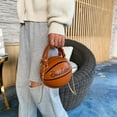 thumbnail image 5 of Hfnxid Basketball Shaped Purse Girls Women Zipper Cross Body Bag Trendy PU Handbag Shoulder Bag, 5 of 8