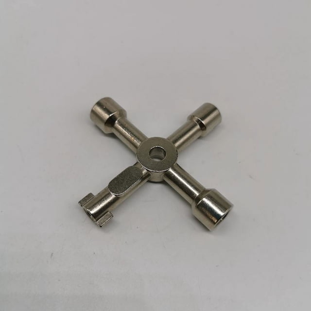 Jinsinto 4 Way Multifunction Utility Key for Electric Water Gas Box Medicine Cabinet Opening Key, Silver