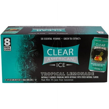 Clear American Ice Tropical Lemonade Sparkling Water, 12 fl. oz., 8 Count