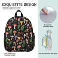 thumbnail image 5 of Mushroom and Fern Black Pattern Backpack for School, Cute School Bag with Adjustable Shoulder Straps and Padded Back, 13.8"x11.4"x6", 5 of 5