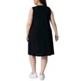 thumbnail image 3 of Vestido de verano sin mangas de talla grande para mujer Agnes Orinda, con cuello redondo, midi, de playa, con bolsillos, 3X, negro, 3 of 6
