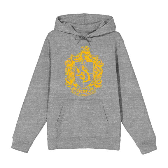 Harry Potter Hufflepuff Crest Long Sleeve Unisex Adult Hooded Sweatshirt-Medium