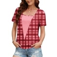 thumbnail image 7 of TaTaai Women's Base Layer Printed Tee Short Sleeve Crew Neck Fitted Spring Summer Casual Top Daily Work Office Weekend Party Gift, 7 of 7