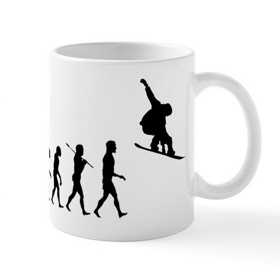 CafePress - Snowboard Grab Evolution Mug - 11 oz Ceramic Mug - Novelty Coffee Tea Cup
