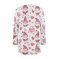 thumbnail image 3 of Women's Fashionable Loose-Fit Casual Cardigan with Christmas Print Mid-Length Coat for Holiday Outfits and Comfortable Wear,Watermelon Red,L, 3 of 6