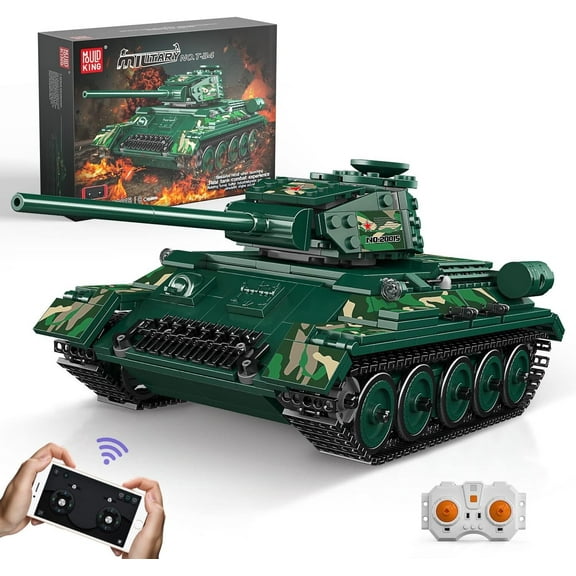 Mould King 20015 Remote Control T-34 Tank Army Building Block Toy Set