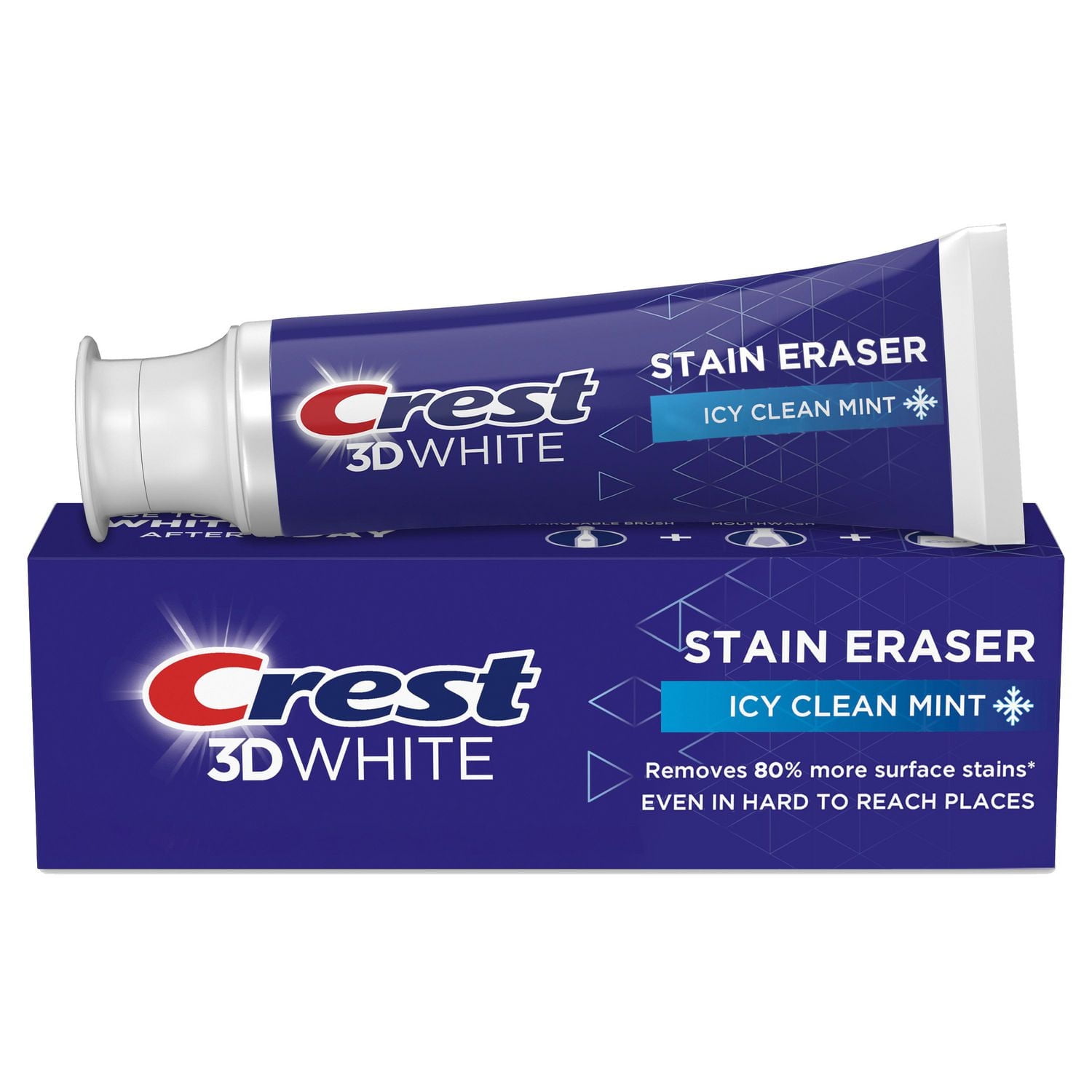 Crest 3D White Stain Eraser Teeth Whitening Toothpaste, Icy Clean Mint, 65 ml
