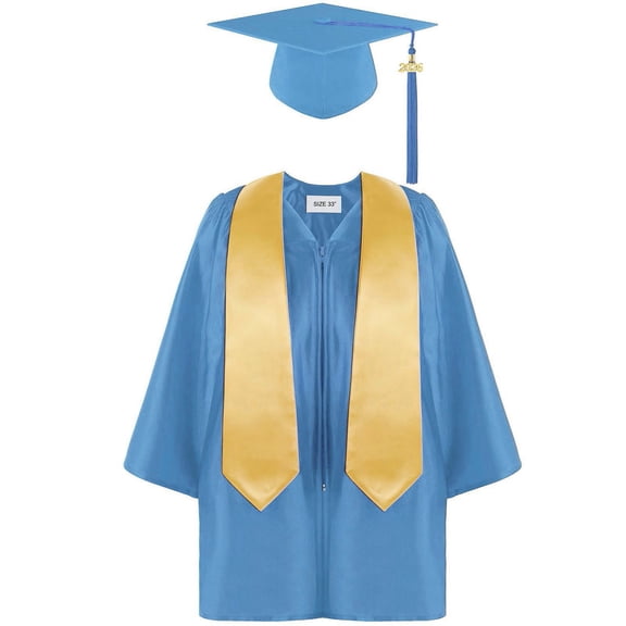 MEZZALL Gown Kids Preschool Kindergarten Shawl Children Cap Set Tassel Graduation Boys Outfits&Set Lovely Toddler Dailywear, Dark Blue, 33