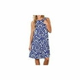 thumbnail image 1 of Robe T-Shirt Décontractée d'Été pour Femme, Sortie de Plage, Robe Débardeur Plissée Unie, m, Bleu, 1 of 4