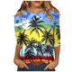 thumbnail image 2 of ICHUANYI Liquidación Moda Mujer Impreso Camiseta Suelta 3/4 Mangas Blusa Cuello Redondo Casual Tops ICHUANYI WER2023082203024, 2 of 4