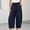 Navy, variant on Vrorvz Wide Leg Pants for Women Drawstring Elastic Waisted Crop Pant Solid Color Casual Loose Trousers with Pockets