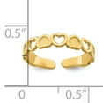 thumbnail image 3 of Primal Gold 14 Karat Yellow Gold Adjustable Heart Toe Ring, 3 of 7