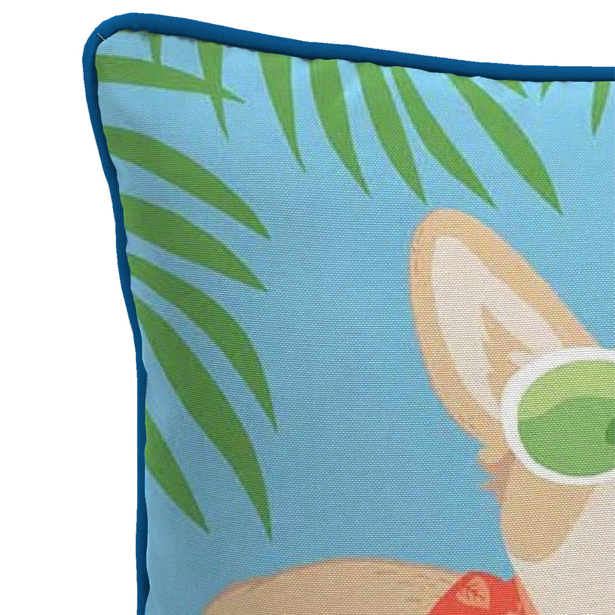 Jordan Manufacturing 16" x 16" Vacation Dog Blue Animal Square Outdoor Throw Pillow with Welt
