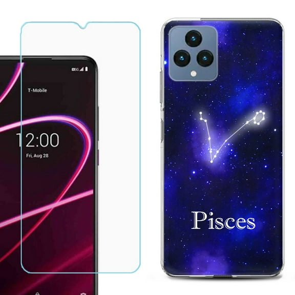 OneToughShield ® for T-Mobile Revvl 6x 5G Shockproof Phone Case, with Tempered Glass Screen Protector - Pisces