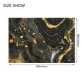 thumbnail image 2 of Toilet Rug Set Non-Slip Bathroom Rugs Soft Plush Machine Washable Contour Bath Mat Luxury Black Gold Marble 24x20/24x16, 2 of 9