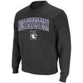 thumbnail image 2 of Men's Colosseum Charcoal Northwestern Wildcats Arch & Logo Crew Neck Sweatshirt, 2 of 5