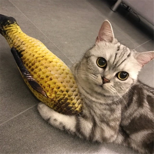Diceymbol Realistic Toy Fish Catnip Mint Stuffed Pet Toy Interactive Chew Play for Cats & Small Dogs, 7.9-Inch Lifelike Plush with Catnip, Durable Chewing Fun
