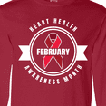 thumbnail image 4 of Inktastic Heart Health Awareness Month February with Red Ribbon Badge Long Sleeve T-Shirt, 4 of 5