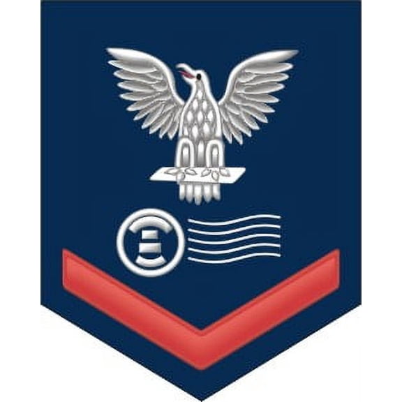 3.8 Inch Navy Red E-4 Postal Clerk PC Decal Sticker