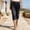 B_ Black, variant on Women's Button Waist Multi Pocket Cargo Denim Capri Pants, Relaxed Structured Fit for Hiking Outdoor Daily Commute Gray S