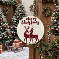 thumbnail image 5 of Welcome Sign for Front Door, Merry Christmas Round Metal Wall Art Wreaths, Beige Xmas Elk Seasonal Winter Holiday Outdoor Indoor Wall Hanging Sign for Porch Decor Housewarming Gifts 11.8 Inch, 5 of 8
