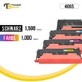 thumbnail image 2 of Toner Bank 4-Pack Compatible Toner Cartridge for Samsung 406S CLT-Y406S/XAA CLP-360 366W 365W 368 CLX-3300 3305W 3305FW 3306W 3306FN Xpress C460W C410 Black, Cyan, Magenta, Yellow, 2 of 7