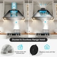 thumbnail image 5 of 36 In. 900 CFM Insert Range Hood In Black Stainless Steel With Dishwasher Filter and LED Lights, 5 of 9