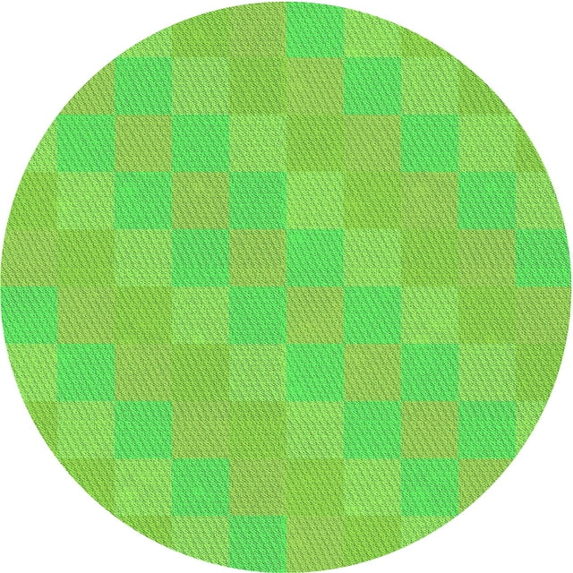 Ahgly Tapis Rond Lavable en Machine Intérieur Transitionnel Vert Émeraude, 6 Pieds Rond