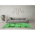 thumbnail image 3 of Ahgly Company Indoor Round Patchwork Emerald Green Transitional Area Rugs, 6' Round, 3 of 4