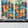 thumbnail image 4 of CADecor Japanese Koi Fish Window Treatment Panel Curtains Window Curtain Kitchen Curtain,Two Piece 26x39 Inches, 4 of 4