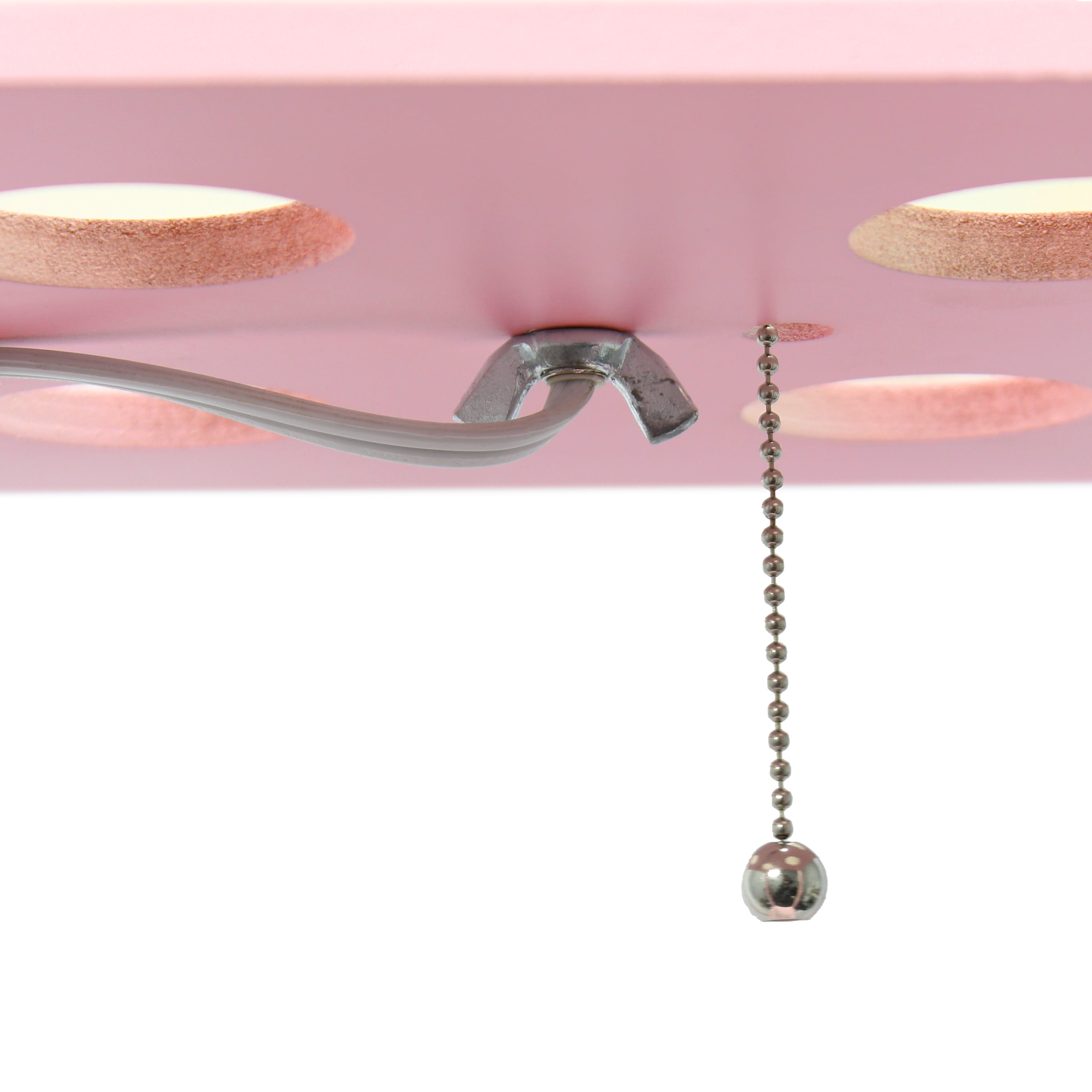 Lalia Home 62.5" 3-Shelf Column Storage Floor Lamp with Linen Shade & LED Bulb, Light Pink