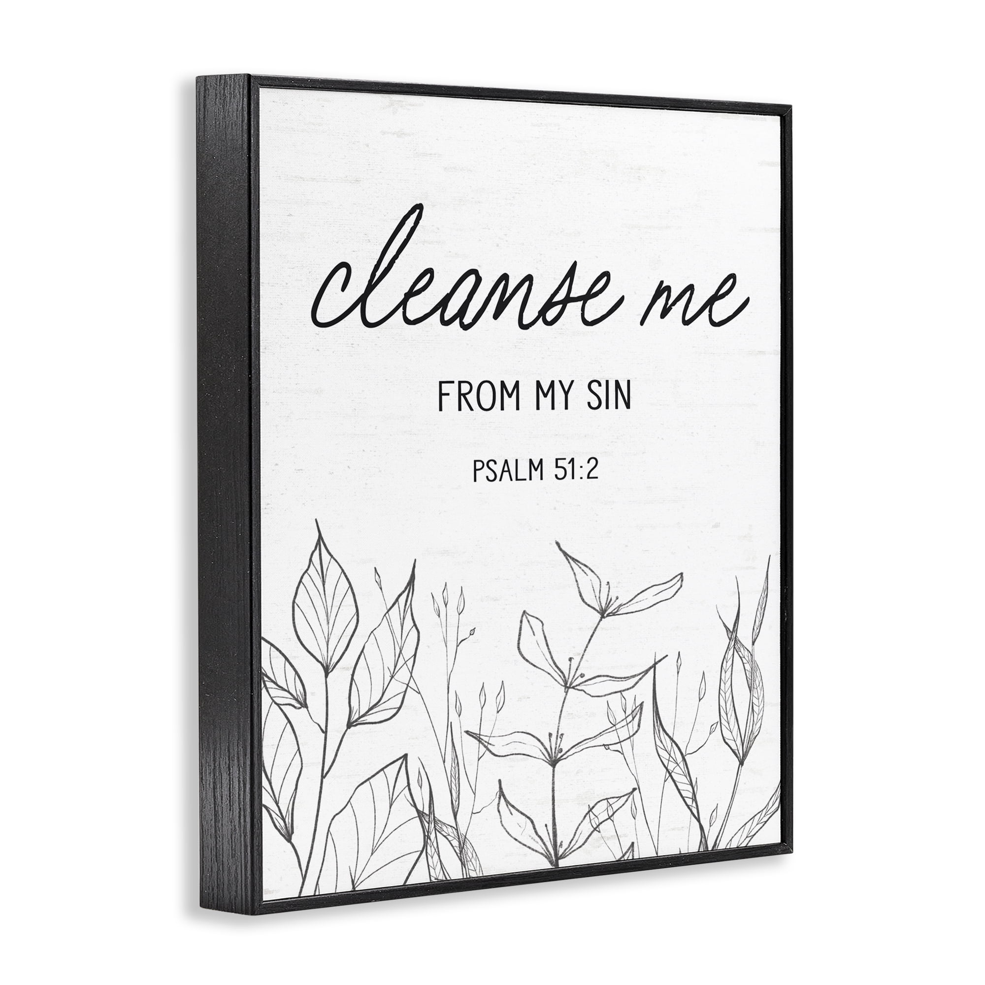 Cleanse Me From Sin Black Framed Giclee Art, design by Lettered and Lined