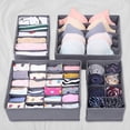 thumbnail image 3 of 4 organizadores de cajones para calcetines, caja de almacenamiento para guardarropa para bufandas/sujetadores (gris oscuro), 3 of 5
