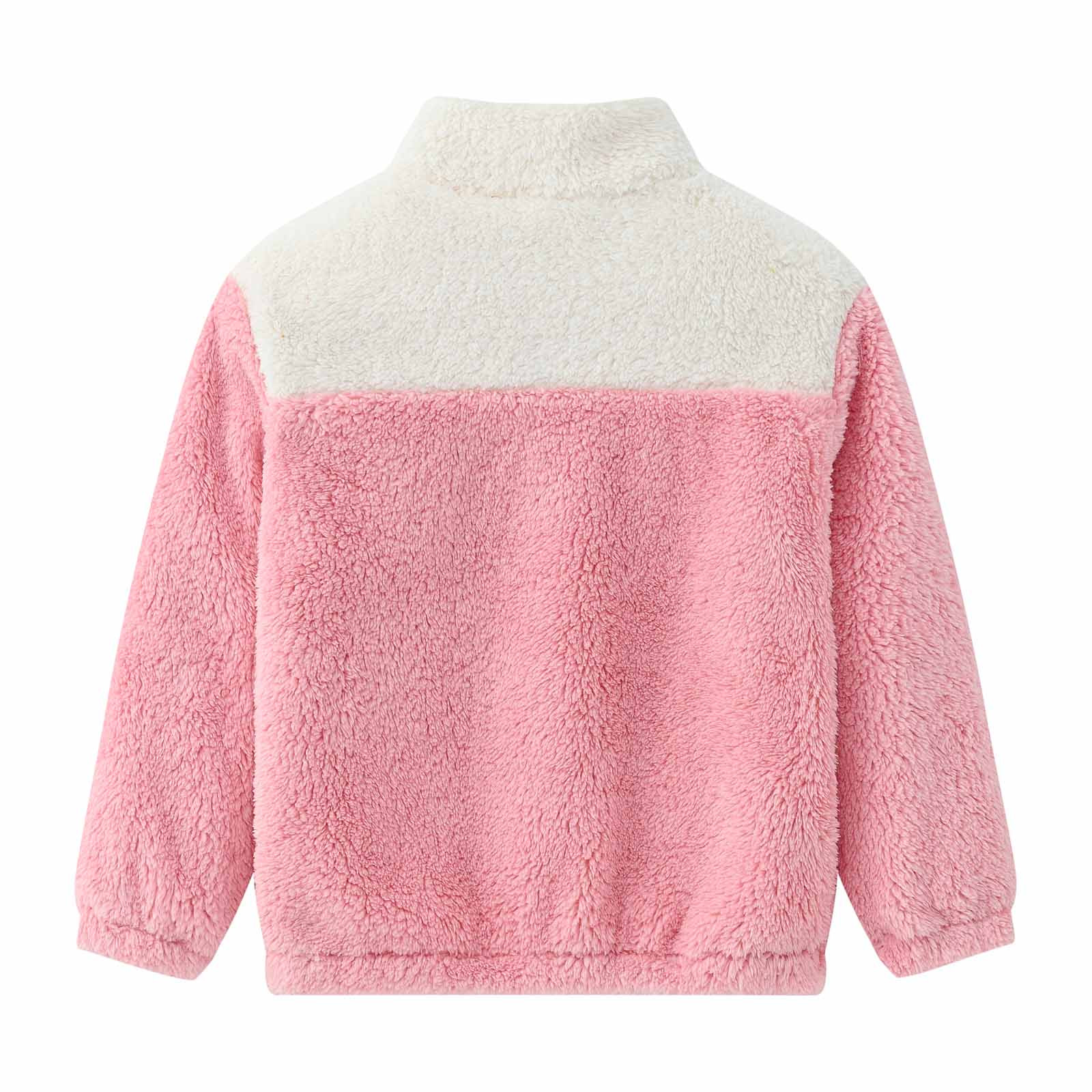YYDGH Girls Zipper Jacket Fuzzy Sweatshirt Long Sleeve Casual Cozy Fleece Sherpa Outwear Coat Full-Zip Rainbow Jackets(Pink,3-4 Years) - image 5 of 8