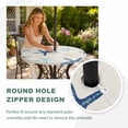 thumbnail image 4 of Round Outdoor Tablecloth with Umbrella Hole and Zipper, Navy Blue Beige Starfish Tablecloth with Elastic Waterproof, Coastal Summer Beach Vintage Patio Table Covers for 55" - 60" Picnic Pool Tables, 4 of 9