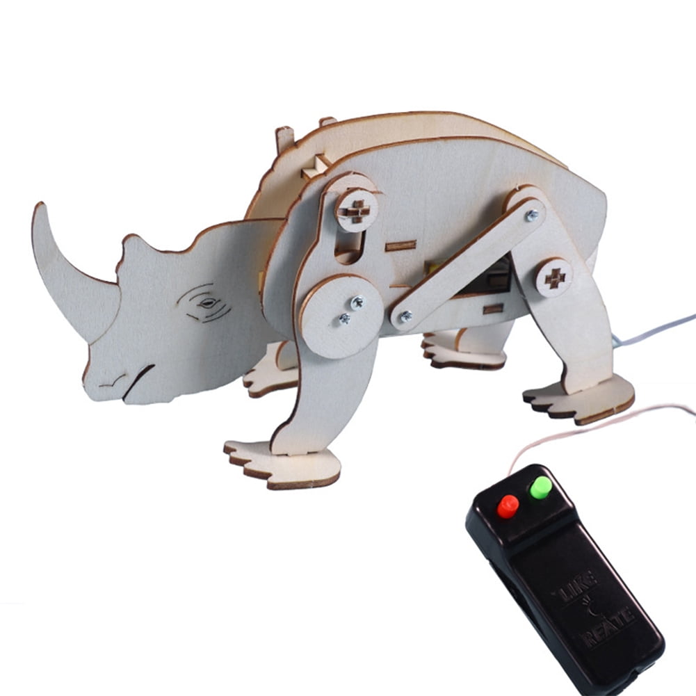 RONSHIN Wooden Creative Remote Control Animal Material Kit Technology Small Invention Puzzle